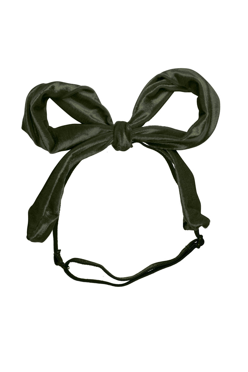 Party Bow Wrap - Olive Velvet - PROJECT 6, modest fashion