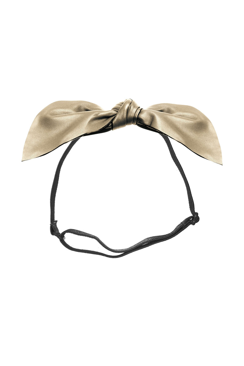 Perfect Leather Pointy Bow Wrap - Gold - PROJECT 6, modest fashion