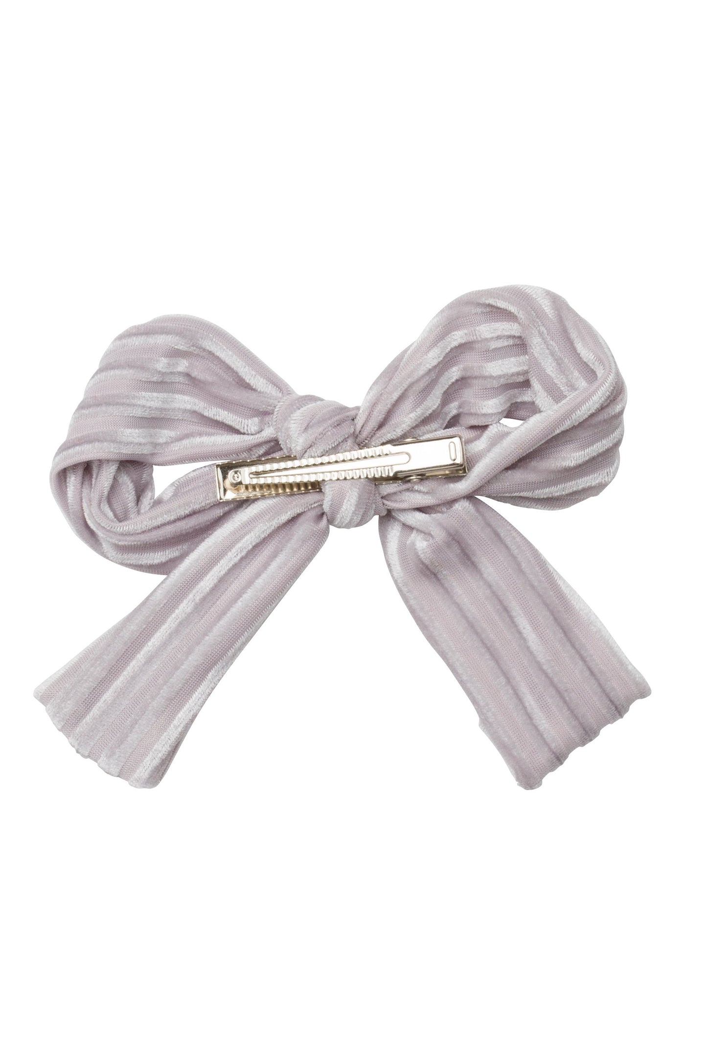 Party Bow Clip - Silver Velvet Stripe - PROJECT 6, modest fashion