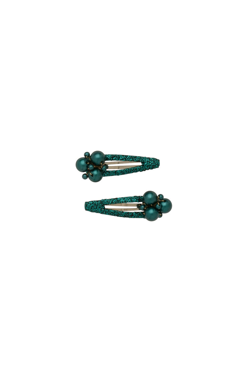 Pearl Lily Clip Set of 2 - Teal