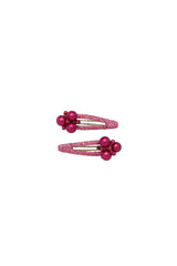 Pearl Lily Clip Set of 2 - Cranberry