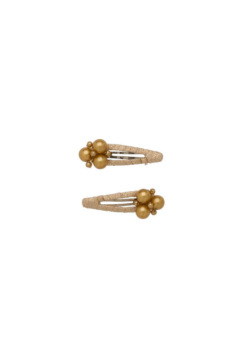 Pearl Lily Clip Set of 2 - Yellow Golden