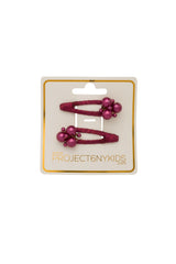 Pearl Lily Clip Set of 2 - Purple Raspberry