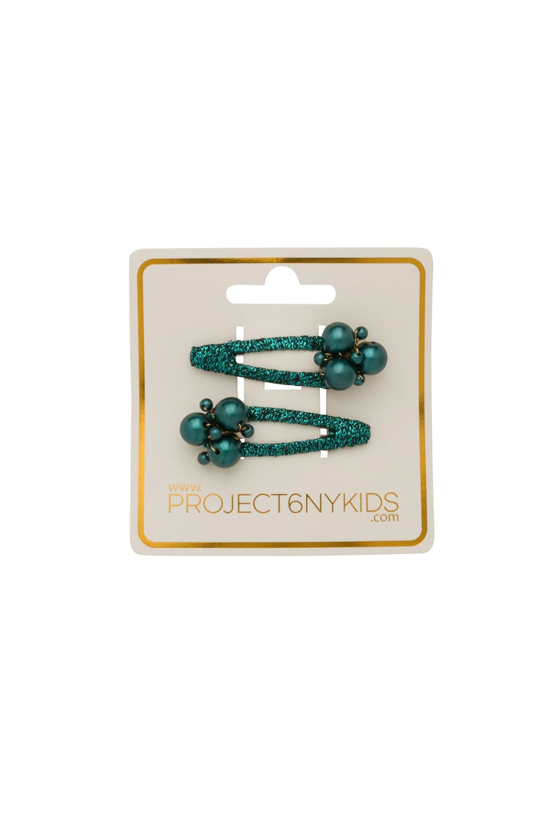 Pearl Lily Clip Set of 2 - Teal