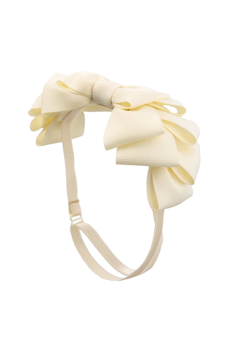 Pleated Ribbon Grosgrain Wrap - Cream - PROJECT 6, modest fashion