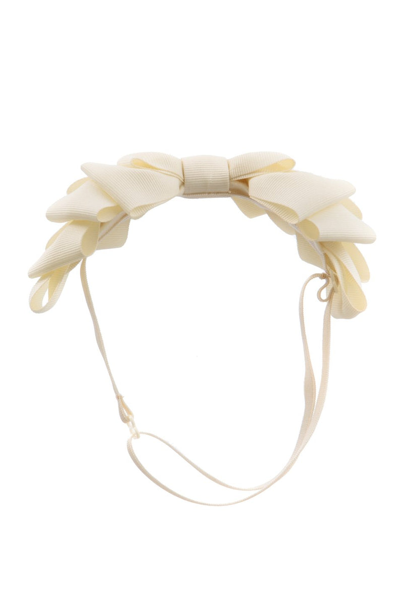 Pleated Ribbon Grosgrain Wrap - Cream - PROJECT 6, modest fashion