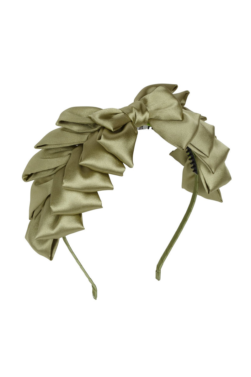 Pleated Ribbon Headband - Antique Green - PROJECT 6, modest fashion