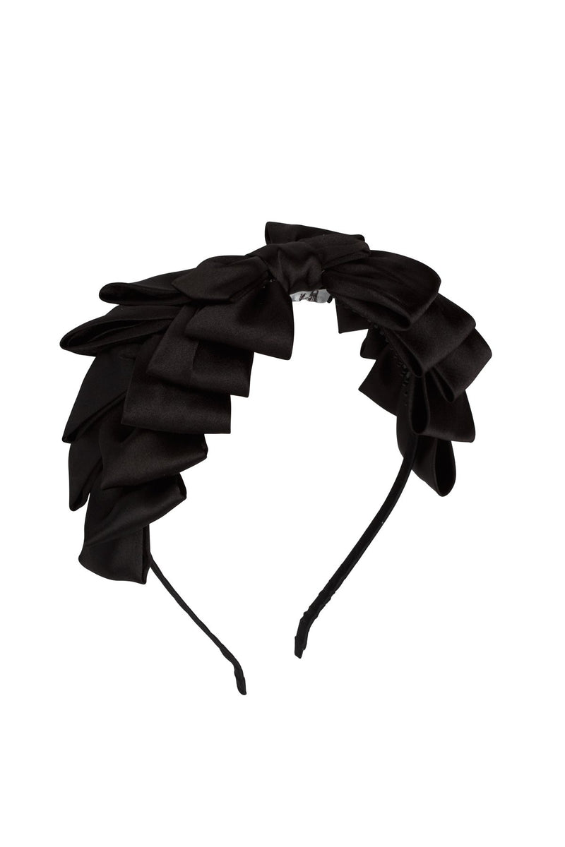 Pleated Ribbon Headband - Black - PROJECT 6, modest fashion