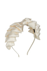 Pleated Ribbon Headband - Dove Ivory - PROJECT 6, modest fashion