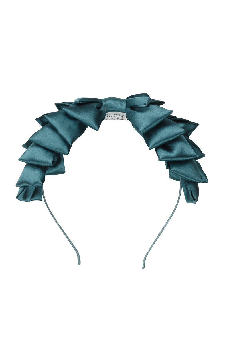 Pleated Ribbon Headband - Teal - PROJECT 6, modest fashion