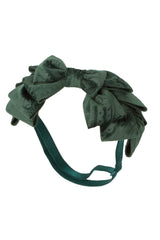 Pleated Ribbon Wrap - Hunter Green Paisley Suede - PROJECT 6, modest fashion