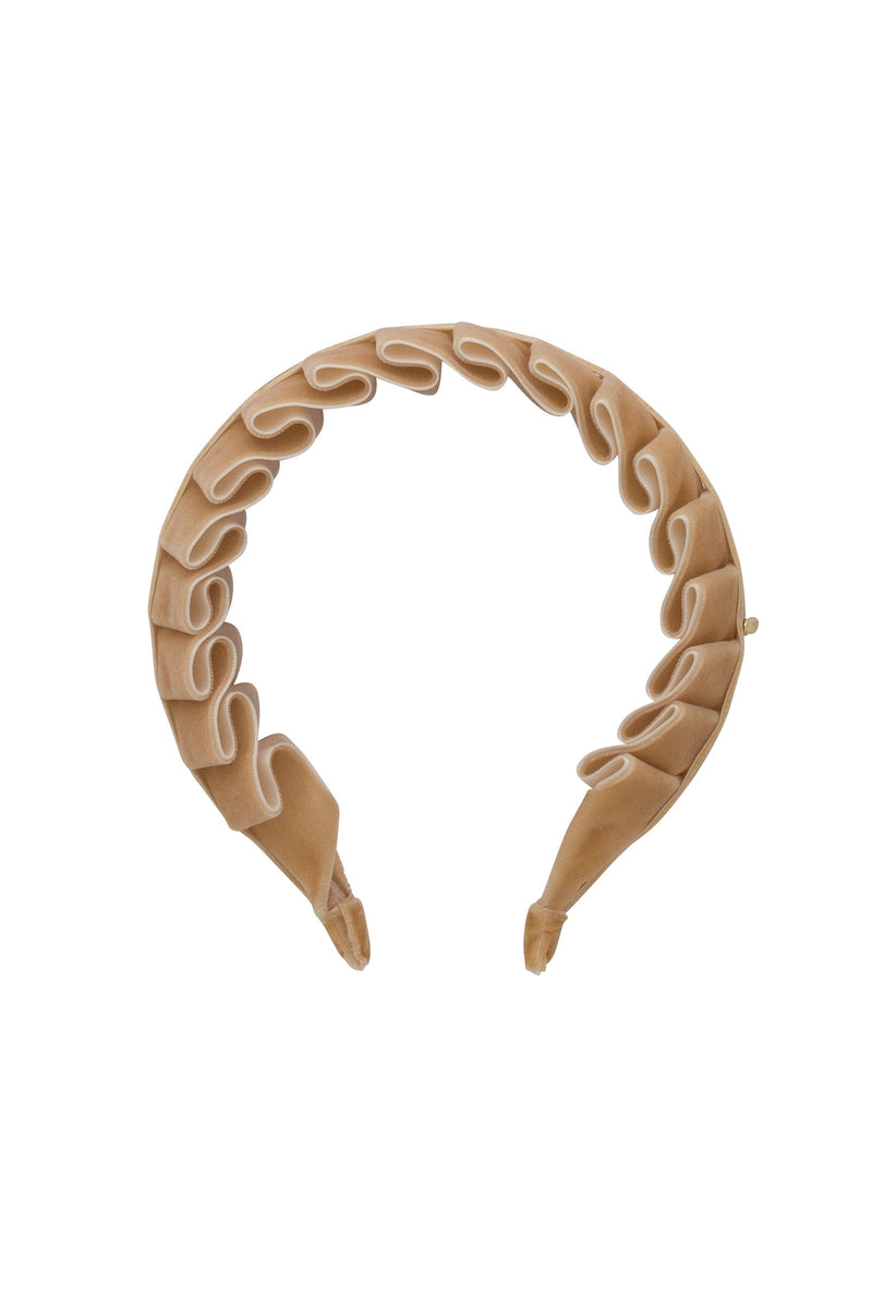 Pristine Pleats Headband - Golden Sand