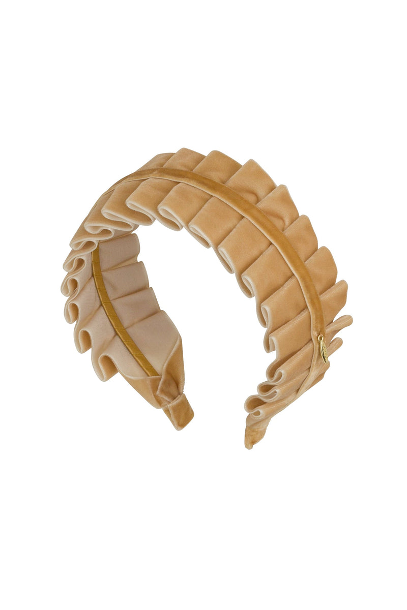 Pristine Pleats Headband - Golden Sand