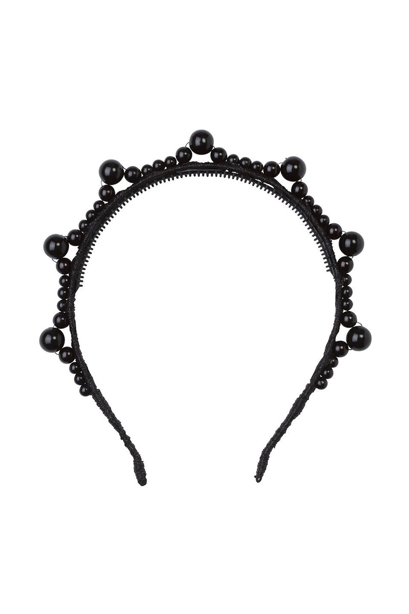 Triple Cluster Pearl Headband - Black/Black Pearls - PROJECT 6, modest fashion
