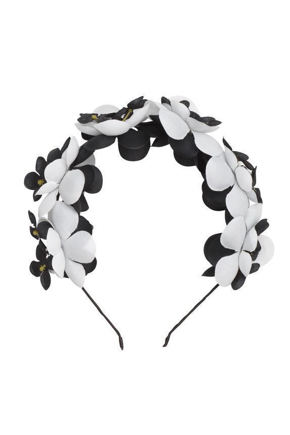 Floral Crown - White/Black - PROJECT 6, modest fashion