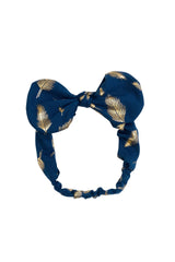 Bunnie Bow Wrap - Navy/Gold Feather Print - PROJECT 6, modest fashion