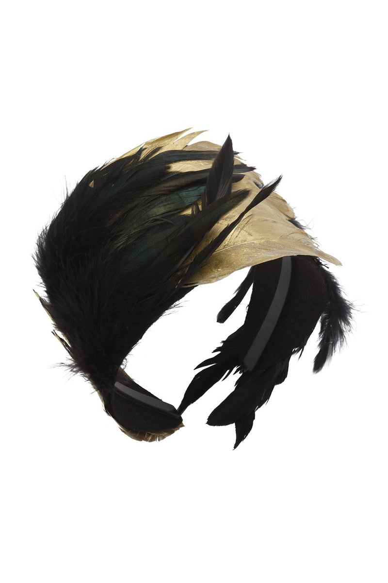 Feather Headband - Black/Gold - PROJECT 6, modest fashion