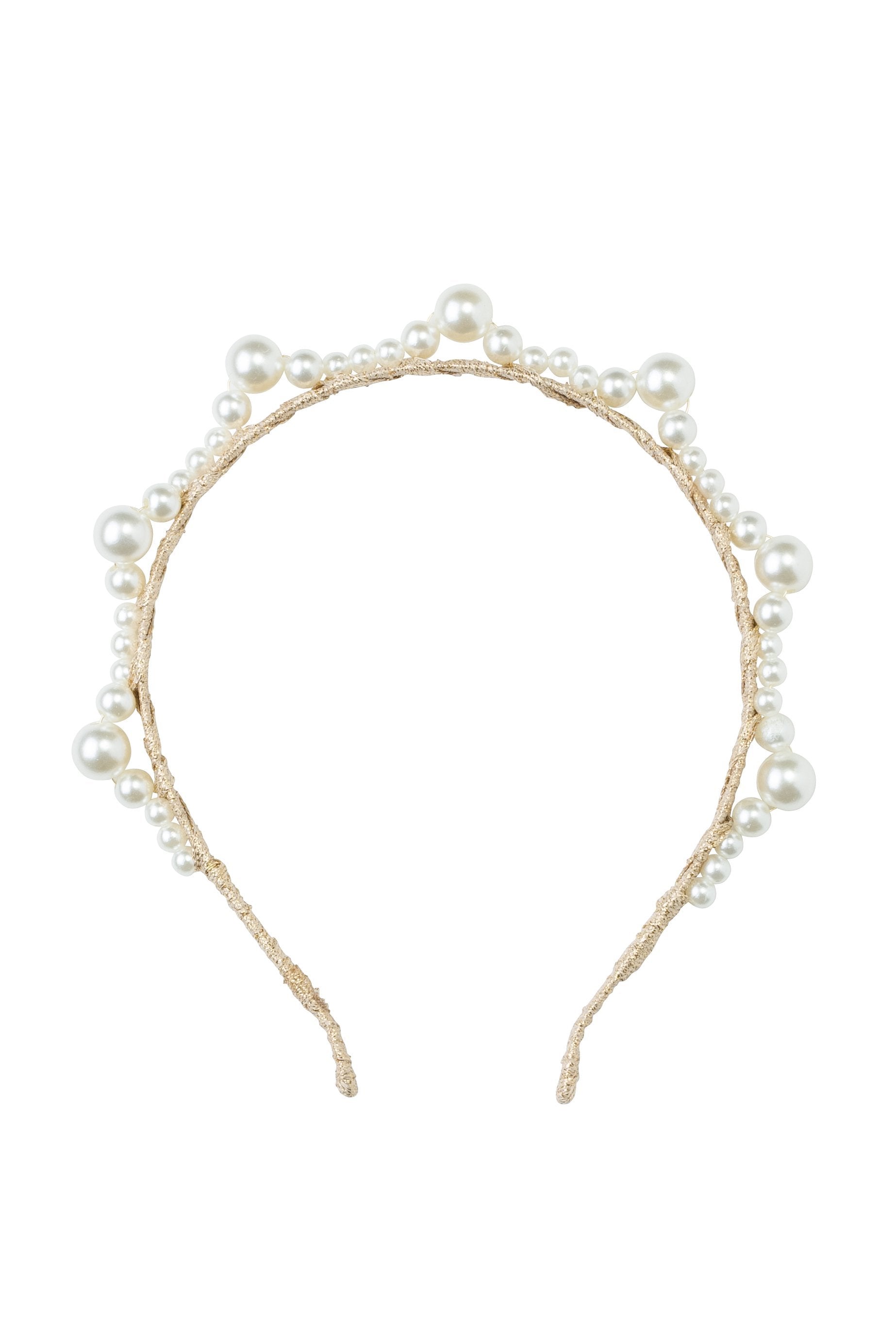Triple Cluster Pearl Headband - Gold/Ivory - PROJECT 6, modest fashion