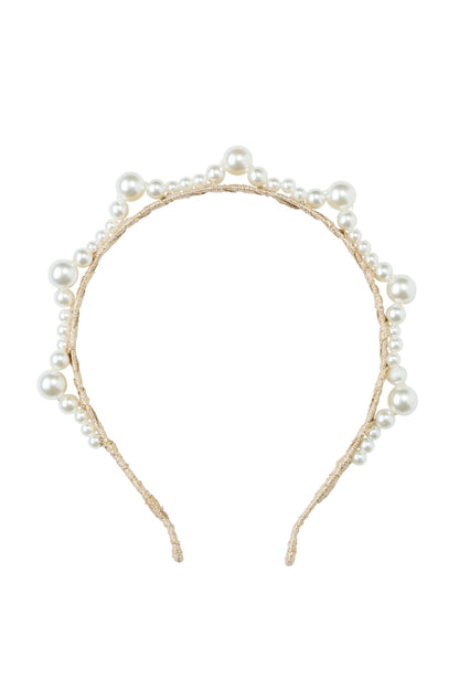 Triple Cluster Pearl Headband - Gold/Ivory - PROJECT 6, modest fashion