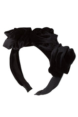 Triple Rose Garden Headband - Black Velvet - PROJECT 6, modest fashion