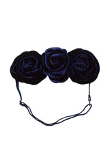 Triple Rose Garden Wrap - Navy Velvet - PROJECT 6, modest fashion