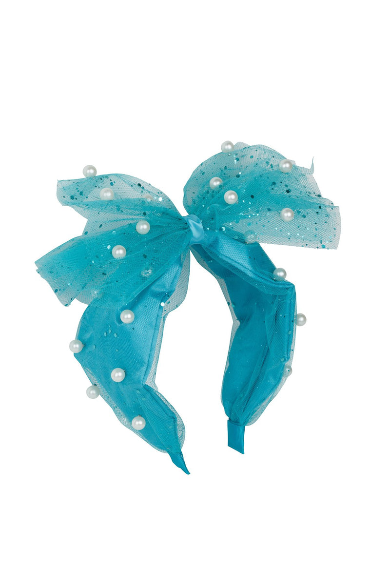 Tulle Pearl Headband - Turquoise - PROJECT 6, modest fashion