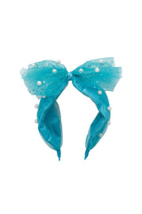 Tulle Pearl Headband - Turquoise - PROJECT 6, modest fashion