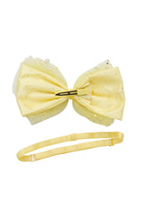 Tulle Pearl Clip/Wrap - Yellow - PROJECT 6, modest fashion