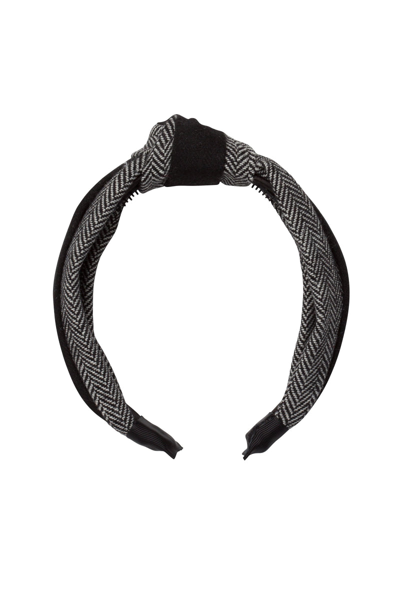 Knot Herringbone Headband - BW/Black - PROJECT 6, modest fashion