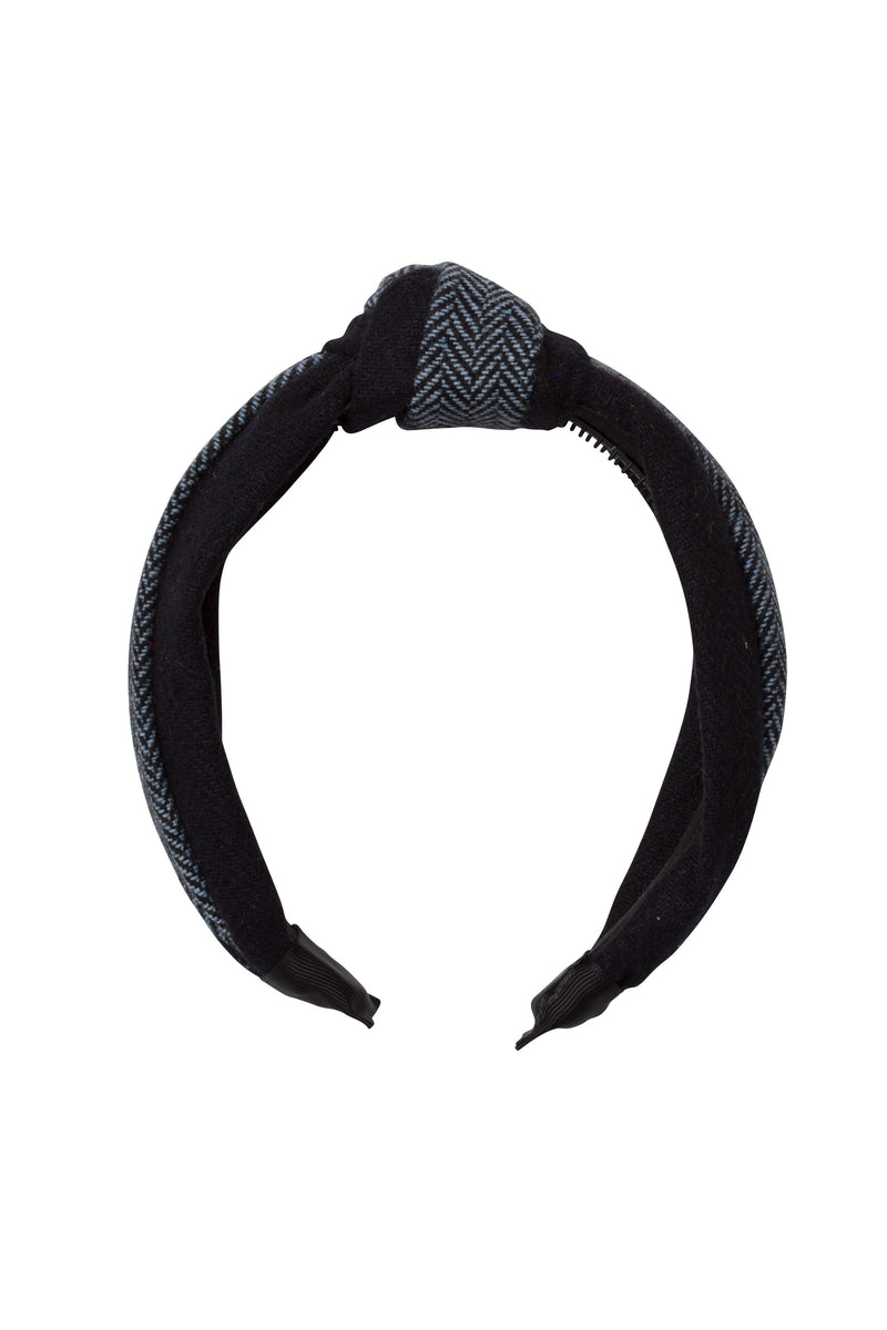 Knot Herringbone Headband - Navy/Light Blue - PROJECT 6, modest fashion