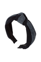 Knot Herringbone Headband - Navy/Light Blue - PROJECT 6, modest fashion