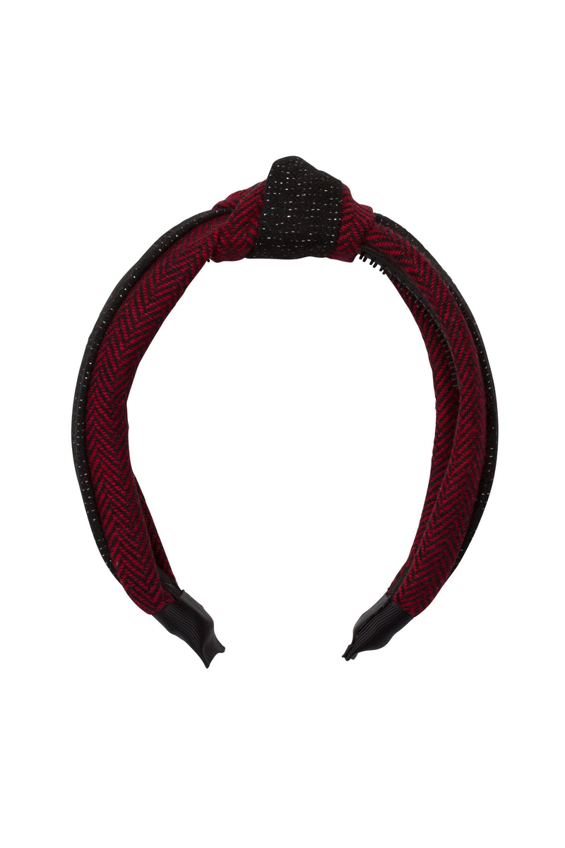Knot Herringbone Headband - Red/Black - PROJECT 6, modest fashion