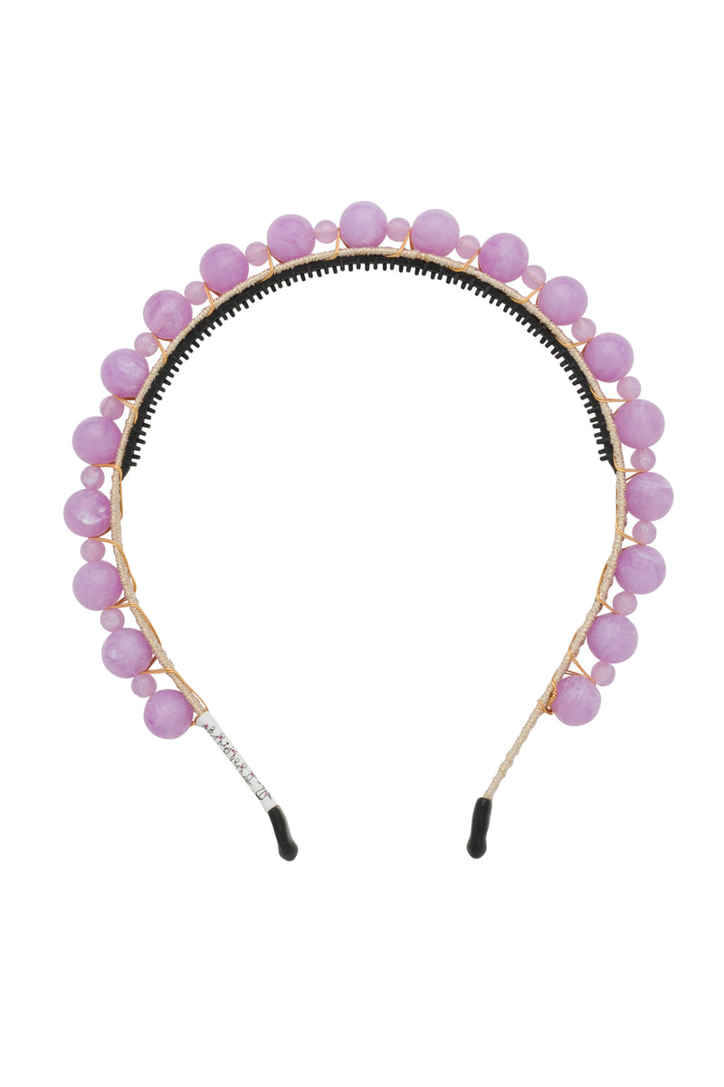 Uneven Marbles Headband - Purple