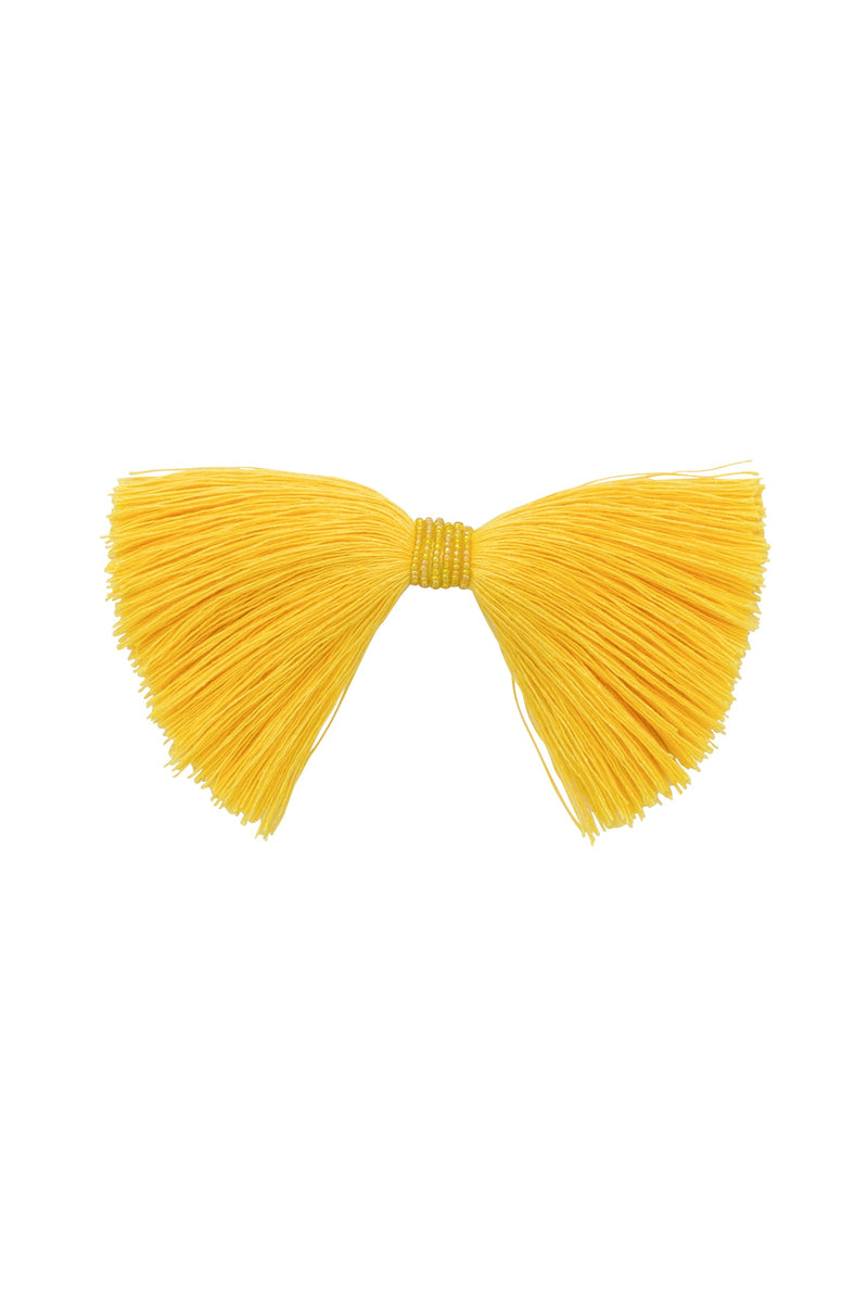 Waterfall Fringe Bow Clip - Daffodil Yellow
