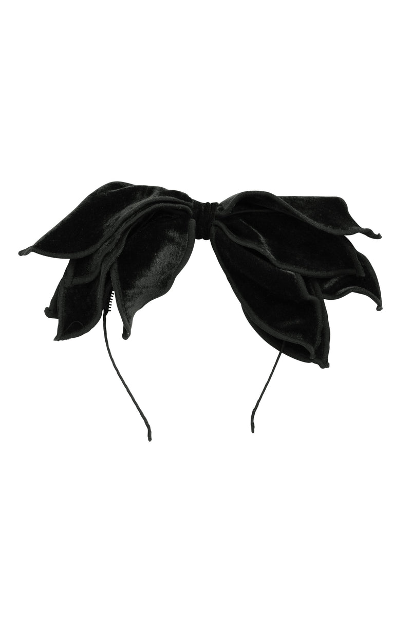 Winter Petals Headband - Black Velvet