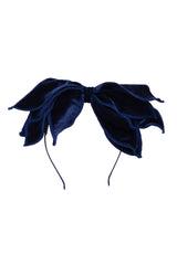 Winter Petals Headband - Navy Velvet